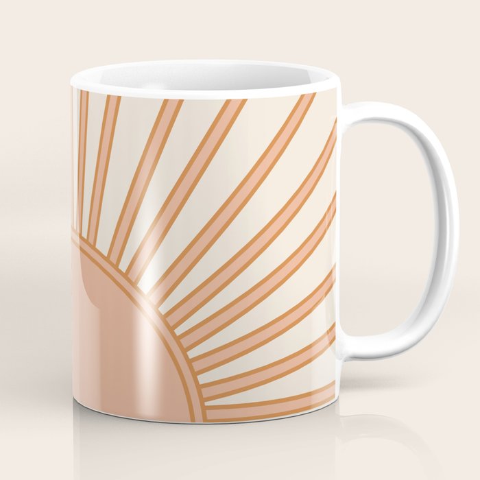 Sun Print Sunrise Sunshine Sun Wall Art Boho Sun Earth Tones Terracotta Mid Century Modern Decor  Coffee Mug Gallery Image 1