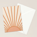 Sun Print Sunrise Sunshine Sun Wall Art Boho Sun Earth Tones Terracotta Mid Century Modern Decor  Stationery Card Gallery Image 2