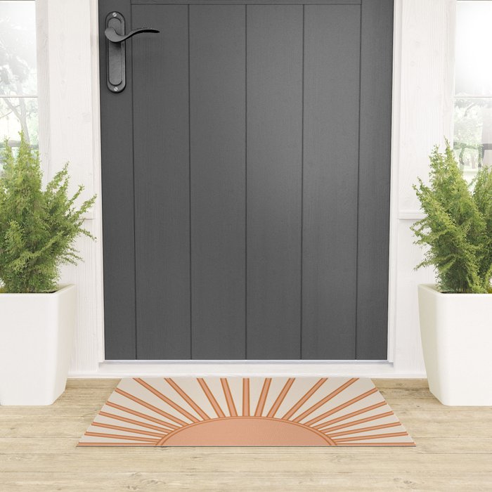 Sun Print Sunrise Sunshine Sun Wall Art Boho Sun Earth Tones Terracotta Mid Century Modern Decor  Welcome Mat Gallery Image 3