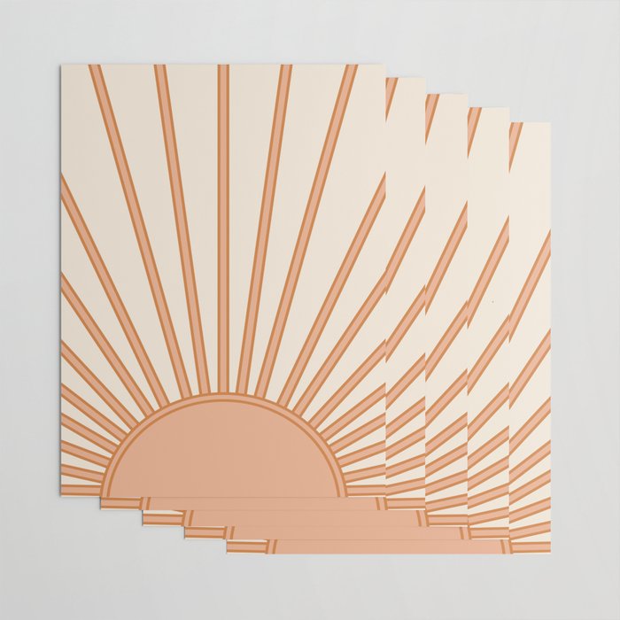 Sun Print Sunrise Sunshine Sun Wall Art Boho Sun Earth Tones Terracotta Mid Century Modern Decor  Wrapping Paper Gallery Image 3
