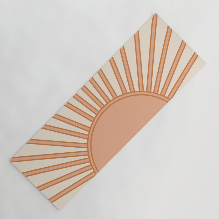 Sun Print Sunrise Sunshine Sun Wall Art Boho Sun Earth Tones Terracotta Mid Century Modern Decor  Yoga Mat Gallery Image 1