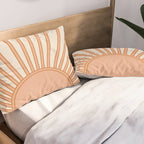 Sun Print Sunrise Sunshine Sun Wall Art Boho Sun Earth Tones Terracotta Mid Century Modern Decor  Pillow Sham Gallery Image 2