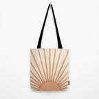 Sun Print Sunrise Sunshine Sun Wall Art Boho Sun Earth Tones Terracotta Mid Century Modern Decor  Tote Bag Gallery Image 2