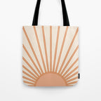 Sun Print Sunrise Sunshine Sun Wall Art Boho Sun Earth Tones Terracotta Mid Century Modern Decor  Tote Bag Gallery Image 1