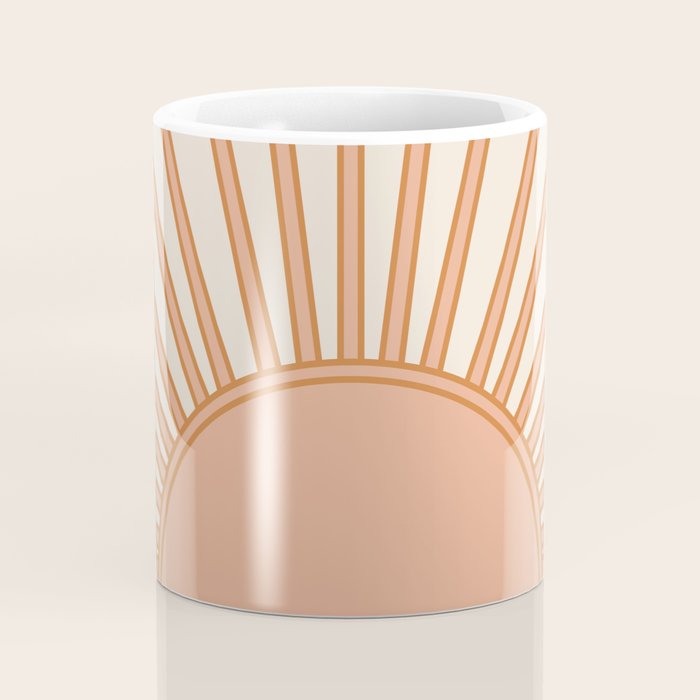 Sun Print Sunrise Sunshine Sun Wall Art Boho Sun Earth Tones Terracotta Mid Century Modern Decor  Coffee Mug Gallery Image 4
