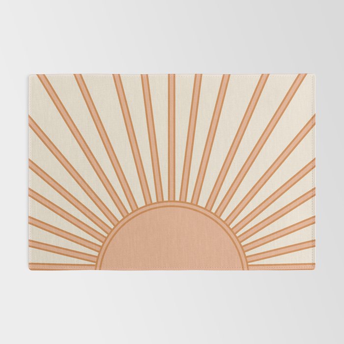 Sun Print Sunrise Sunshine Sun Wall Art Boho Sun Earth Tones Terracotta Mid Century Modern Decor  Rug Gallery Image 2