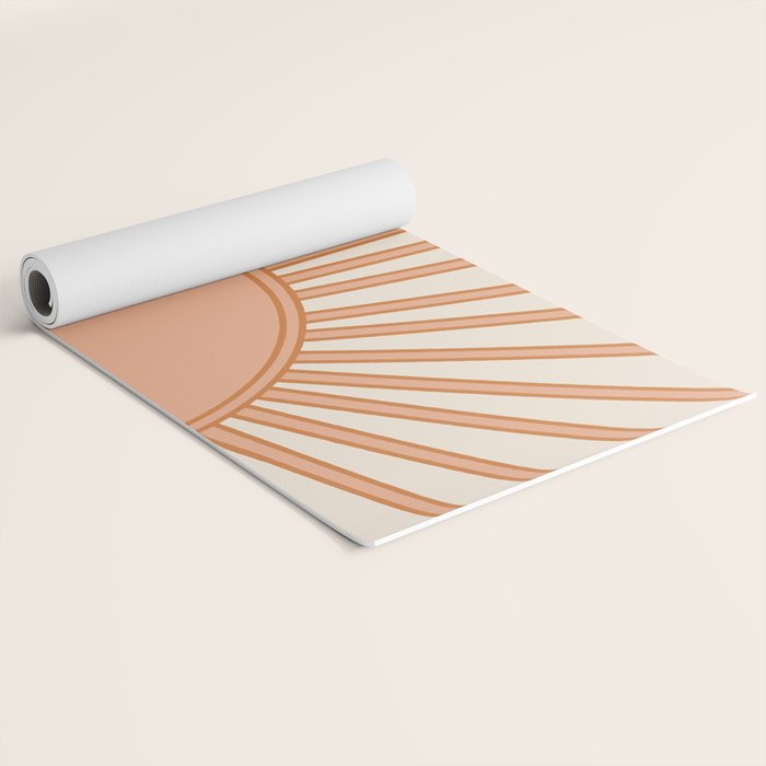 Sun Print Sunrise Sunshine Sun Wall Art Boho Sun Earth Tones Terracotta Mid Century Modern Decor  Yoga Mat Gallery Image 2