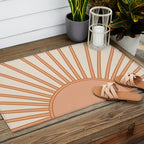 Sun Print Sunrise Sunshine Sun Wall Art Boho Sun Earth Tones Terracotta Mid Century Modern Decor  Outdoor Rug Gallery Image 2