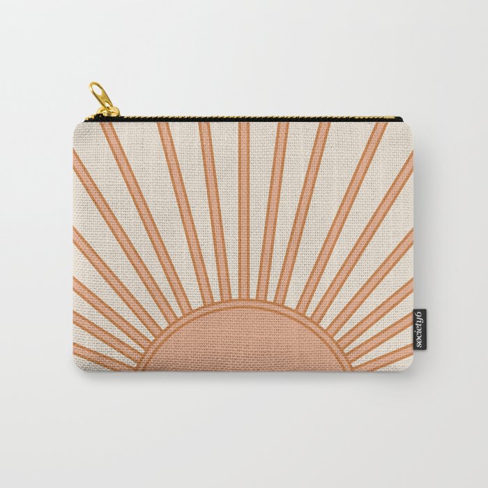 Sun Print Sunrise Sunshine Sun Wall Art Boho Sun Earth Tones Terracotta Mid Century Modern Decor  Carry All Pouch Gallery Image 1