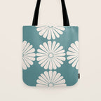 Retro Daisy Abstract XXII Teal Green Bold Floral Tote Bag Gallery Image 1