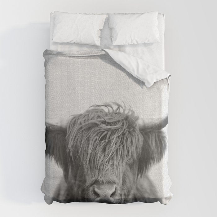 Highland Cow - Black & White Duvet Cover Gallery Image 6