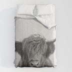 Highland Cow - Black & White Comforter Gallery Image 6