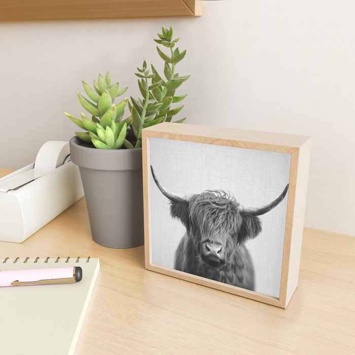 Highland Cow - Black & White Mini Art Print Gallery Image 2