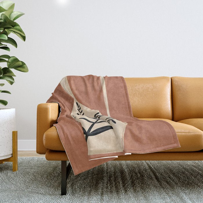 Minimal Abstract Art Vase 18 Throw Blanket Gallery Image 1