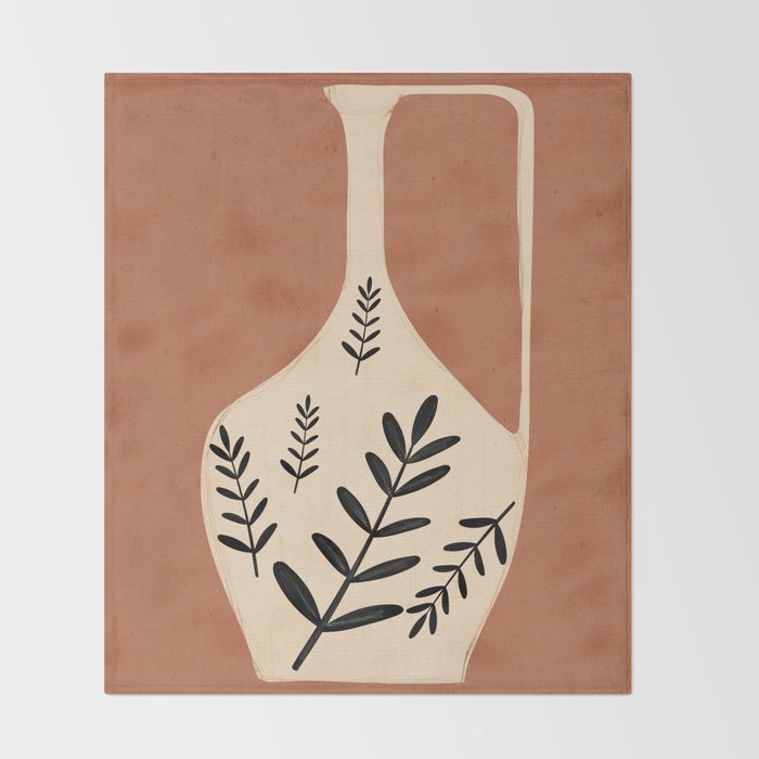 Minimal Abstract Art Vase 18 Throw Blanket Gallery Image 2