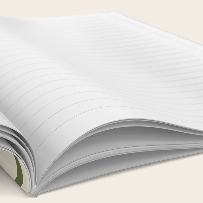 Mid Century Modern Abstract Piquet Pattern in Olive Green and Cream Notebook Gallery Image 2