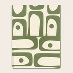 Mid Century Modern Abstract Piquet Pattern in Olive Green and Cream Notebook Gallery Image 4