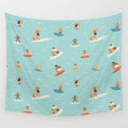 Surfing kids Wall Tapestry Gallery Image 4