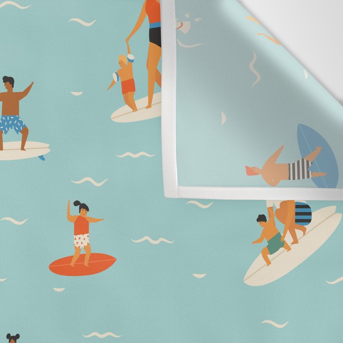 Surfing kids Wall Tapestry Gallery Image 3