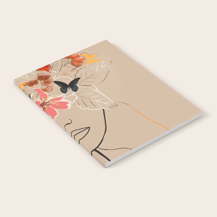 WOMAN WITH FLOWERS 7 Line Art  Notebook Gallery Image 2