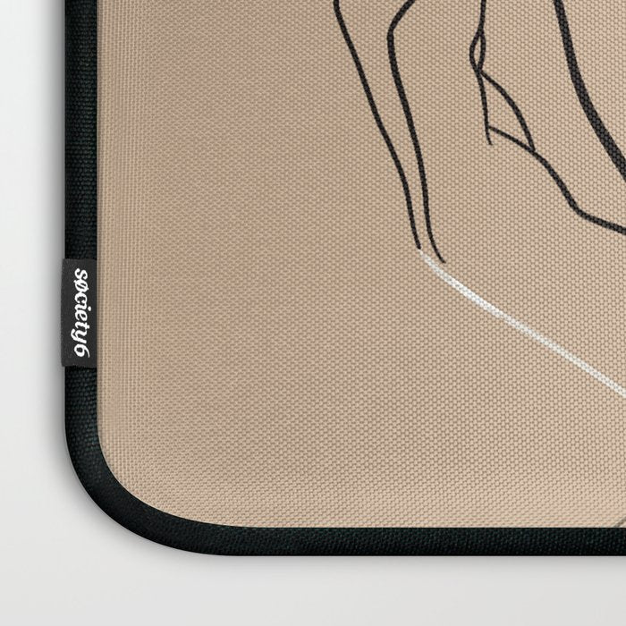 WOMAN WITH FLOWERS 7 Line Art  Laptop Sleeve Gallery Image 3