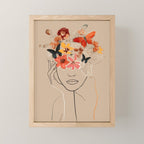 WOMAN WITH FLOWERS 7 Line Art  Mini Art Print Gallery Image 1