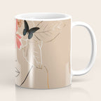 WOMAN WITH FLOWERS 7 Line Art  Coffee Mug Gallery Image 1