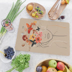 WOMAN WITH FLOWERS 7 Line Art  Cutting Board Gallery Image 2