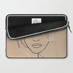 WOMAN WITH FLOWERS 7 Line Art  Laptop Sleeve Gallery Image 2