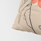 WOMAN WITH FLOWERS 7 Line Art  Pillow Sham Gallery Image 4