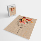 WOMAN WITH FLOWERS 7 Line Art  Jigsaw Puzzle Gallery Image 2