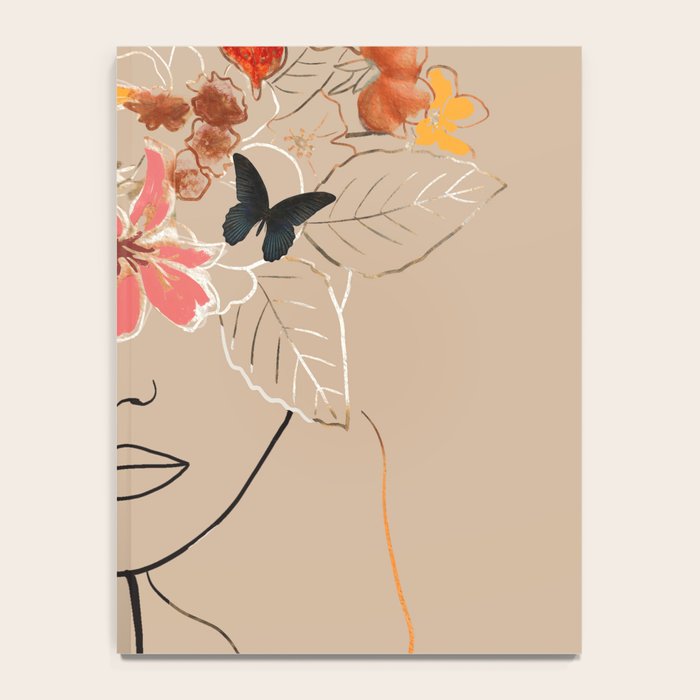 WOMAN WITH FLOWERS 7 Line Art  Notebook Gallery Image 4
