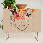 WOMAN WITH FLOWERS 7 Line Art  Credenza Gallery Image 1