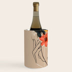 WOMAN WITH FLOWERS 7 Line Art  Wine Chiller Gallery Image 2