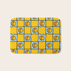 Yellow Ying Yang Checkered Print Bath Mat Gallery Image 1