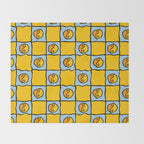 Yellow Ying Yang Checkered Print Throw Blanket Gallery Image 2