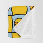 Yellow Ying Yang Checkered Print Throw Blanket Gallery Image 3
