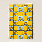 Yellow Ying Yang Checkered Print Stationery Card Gallery Image 2