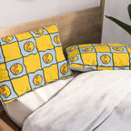 Yellow Ying Yang Checkered Print Pillow Sham Gallery Image 2
