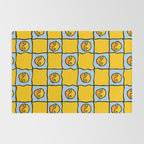 Yellow Ying Yang Checkered Print Rug Gallery Image 2