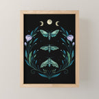 Lime Hawk Moths Night Mini Art Print Gallery Image 1