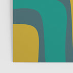Palm Springs Mid Century Modern Abstract Pattern in Teal and Mid Mod Orange, Olive, Mustard Poster Gallery Image 3
