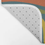 Palm Springs Mid Century Modern Abstract Pattern in Teal and Mid Mod Orange, Olive, Mustard Bath Mat Gallery Image 2