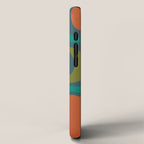 Palm Springs Mid Century Modern Abstract Pattern in Teal and Mid Mod Orange, Olive, Mustard iPhone Case Gallery Image 2