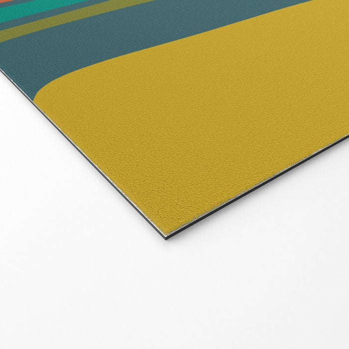 Palm Springs Mid Century Modern Abstract Pattern in Teal and Mid Mod Orange, Olive, Mustard Welcome Mat Gallery Image 2