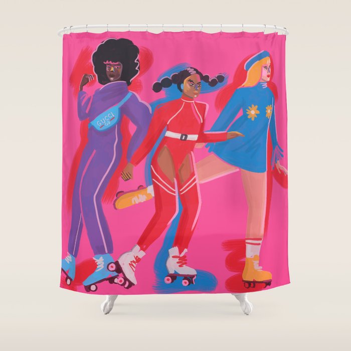 Roller Skaters 3 Shower Curtain Gallery Image 1