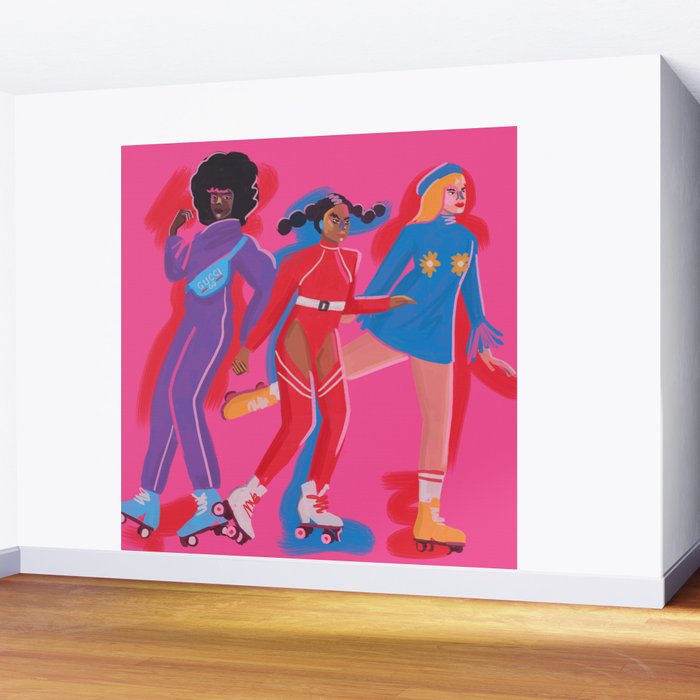 Roller Skaters 3 Wall Mural Gallery Image 2