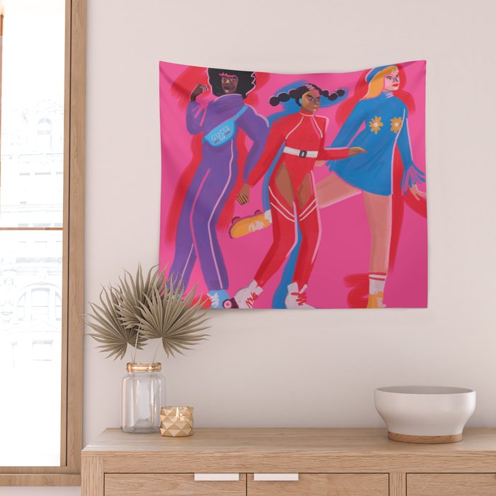 Roller Skaters 3 Wall Tapestry Gallery Image 2