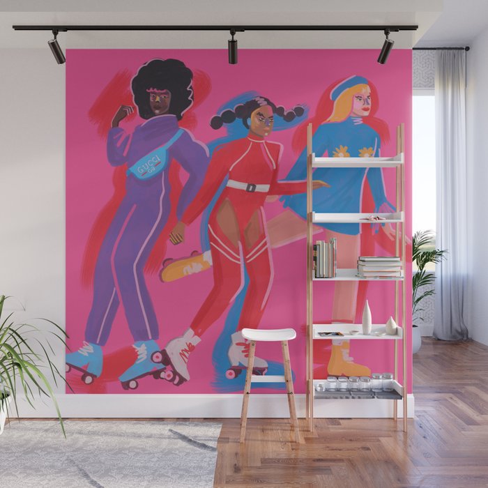 Roller Skaters 3 Wall Mural Gallery Image 1