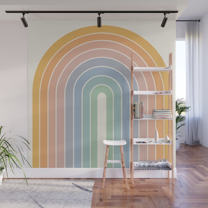 Gradient Arch XIII Retro Mid Century Modern Rainbow Wall Mural Gallery Image 1